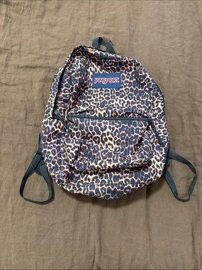 Jansport Leopard Print Backpack - Black and Brown